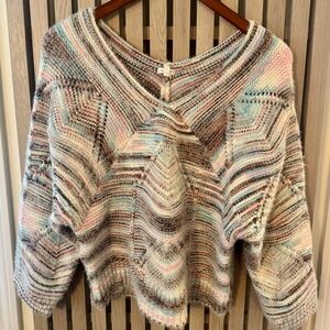 Funky 70’s style angora/ cotton/ cashmere blend sweater